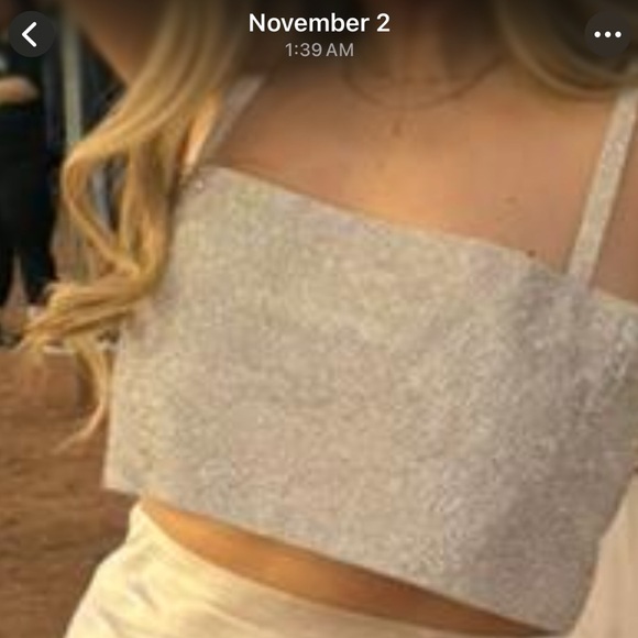 12th Tribe Silver Crop Top - Picture 2 of 2